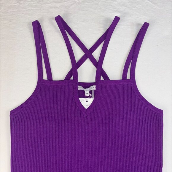 Endless Rose Purple Ribbed Knit Tank - Size M - Picture 2 of 9
